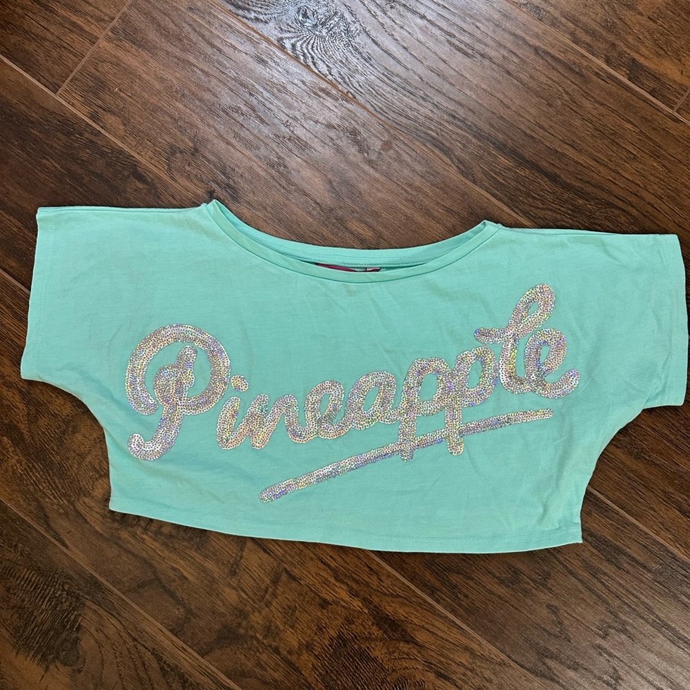Pineapple girls sequin crop top size 4-5 like new